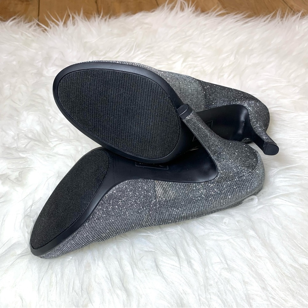 Sparkling Pewter Silver Glitter Pumps Metallic High Heel Party Shoes Formal NIB - Picture 8 of 10